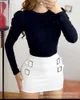 Юбки 2023 весна лето женщины мини -юбка с высокой талией в стиле пояса белая оболочка Slim Sexy Sexy Fashion Casual