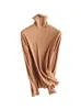 Women's TShirt SuyaDream Women Bottoming T Real Silk Blend Long Sleeves Solid Basic Autumn Winter Turtleneck Top 230206