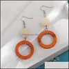 Dangle Lustre Mode Géométrique Mignon Boucle D'oreille En Bois Pour Les Femmes Élégantes Summer Beach Party Bijoux Cadeau Drop Livraison Boucles D'oreilles Dhfic