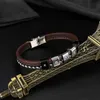 Bangle Nightclub Fashion Punk Leather Bracelet Men Retro Retro منسوج لصديقها