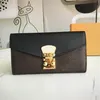 Kvinnor Luxurys Designers Wallet Fashion Classic Card Slot Clutch Bags Flowers Metal Hasp Purse med Box M58414194L