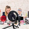 Vanity Lights Led Dimmable Selftimer Ring Light With Tripod And P O Studio Stand For Makeup Video Beauty Fill Drop Delivery Lighting Dh1Ma