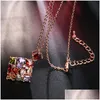 Lockets American and European New Flowers 3A Zircon Pendant Anti Allergy Versatile Classic Four Claw Necklace Drop Delivery Dhgarden Dh1xf