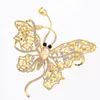 Broches 2023 Chegadas de borboleta para mulheres moda moda de luxo shinestone Crystal Inseto Broche de jóias Broche Femme