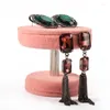 Jewelry Pouches Fashion Display Stand Earrings Ring Velvet PU Leather 4 Color Jewellery Showcase