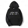 Sweat à capuche pour homme Amis Sweat à capuche Joey How You Doin Funny Quote Sweatershirt Harajuku Style Humour Gift