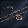 Hangende kettingen groothandel rosé goud vergulde letter l ketting 26 letters zirkon liefde sieraden 18 inch ketting drop levering p dhgarden dhnai