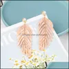 Dangle Chandelier Long Resin Green Leaves Earrings Party Jewelry Associaty Handmade Fashion Acrylic Acrylic for Women Drop Deli Dhbyo