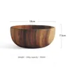 Bowls Acacia Wood Size Solid Bowl Japanese Children Anti-scalding Wooden Whole Soup Fruit Salad Set