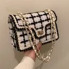 Store Handbag 95% Off Clearance Wholesale Autumn Fashion Cloth Bag Women's 2023 New Simple Chain Plaid Style Shoulder Contrast Small Square