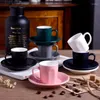 Koppar Saucers 80cc Professional Espresso S kaffekopp och fat set barista keramisk café smakar mugg tazas para tasse beker koffie koopjes