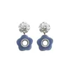 Dangle Earrings & Chandelier 2023 Korea Fashion Resin Blue Floret Young Girl Woman Of Gift Jewelry Wholesale