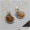 Charms Natural Stone Pendants Ammonite Seashell Snail Shaped For Jewelry Making Diy Necklaces Earrings Conch Animal Accessories Drop Dhpen