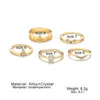Wedding Rings Fashion Crystal Set Boheemian for Women Geometric Ring Jewelry Vintage Twist Trendy Accessories