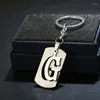 Keychains European och American -Saling 26 English Letter Neychain Creative Gift Jewelry Simple Rostless Steel Keychain