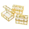 Wrap 10Pcs Golden Treasure Chest Candy Boxes Jewelry Storage Plastic Snack Packaging Gift Box for Birthday Wedding Party Decorations 0207