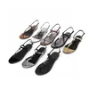 Top Leather Sandals New Fashion Women Shoes Flat Heel Luxury Designer Shoes Metal Letter Back Straps Buckle Clip-on Summer Sexy Black White Gold Silver Patent Leather