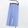 Sleep abbigliamento da donna Summer Slub cotone pantaloni con le gambe larghe a gambe solide per il pigiama del poligono elastico in vita elastico sonno femminile