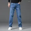 Jeans masculinos 2023 Treme de perna reta masculina LONO Classic Style Avançou calças folgadas macárias Male plus size 40 42 44