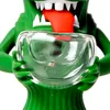 Bongo de água para fumar de silicone monstro de rosto verde 5,9 polegadas com altura de tigela de vidro pequena plataforma de petróleo portátil