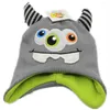 Beretten Cartoon One Eye Monster Devil Knitting katoenen muts Kap Plush Winter Warm Leuke 3 ogen TOTHY MET HORN KID FLEECE LINING HAT