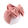 Weihnachtsdekorationen Navidad geborenes Kleinkind Baby Waffel Bogen Stirnband Mädchen Kopf Wrap Big Knot Turban Hair Accessoires Geschenke