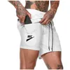 Gym Fitness Brand Shorts Men Summer Sportswear 2 i 1 Double-Deck Compression Shorts Male Tracks Spår Joggers Short Pants Plus Size S-3XL