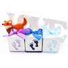 Emballage cadeau 50 pièces Permen Tapak Lucu dengan Pita Satin Pesta Bayi Kotak Kertas Anak Laki-laki/Perempuan Perlengkapan Hadiah Ulang 0207