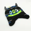 Beretten Cartoon One Eye Monster Devil Knitting katoenen muts Kap Plush Winter Warm Leuke 3 ogen TOTHY MET HORN KID FLEECE LINING HAT