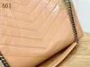 Luxurys Designer-Damen-Einkaufshandtaschen aus echtem Leder, gestreift, quadratisch, Metallkette, Luxus-Damenhandtasche mit großer Kapazität, Schnallen, modische Umhängetasche 6858