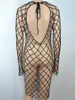 Dames zomer dames dames bikini cover-ups visnet cover-up badmode strand badpak mesh uitgehold jurken