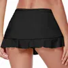 Women's Shorts Women's Swim Skirt High Waisted Fold Bathing Suit Built In Bottoms For Women Sports Swimbottom 4