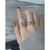Cluster Rings Mlkenly Color Zircon Pleated Texture Ring Light Luxury Design Sterling Silver 925 Women's Fashion Accessories