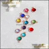 Charms Fashion Small Rhinestone Glass Pendants Charm For Bangle Necklace 12 Colorf Birthstone Diy Jewelry Making Drop Delivery Findi Dhxej