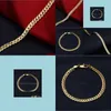 Bracciale in oro 18 carati femminile di moda a catena a maglie per le donne Gioielli da sposa per la festa nuziale Regalo di compleanno 5M Bracciali con consegna a goccia laterale Dhluj