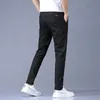 Herenbroek lente zomerheren strekken Koreaans casual slanke fit elastische taille business klassieke broek mannelijk zwart grijs 28 38 230105