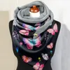 Foulards femmes écharpe mode impression chaud coupe-vent Double couche boucle Turban Wrap écharpe écharpes de neige pour les femmes