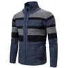 Men's Sweaters Autumn Winter Cardigan Men Jackets Coats Fashion Striped Knitted Slim Fit Coat Mens Clothing 230206