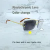 Diamentowe okulary przeciwsłoneczne fotochromowe soczewki kolorowe dwa kolory soczewki 4 sezon Carter Y2K Mens Shades Okulowanie