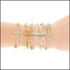 Charm armband armband mode kvinnor present cross k￤rlek o￤ndlighet stretch p￤rlutsl￤pp smycken dhrqc