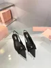 Sandales de marque à talons hauts pour femmes, fine sangle arrière, nœud en diamant flash, strass pointus français