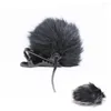 Microphones Dark Grey Artificial Fur Microphone Windscreen Outdoor MIC Windshield Wind Muff For Lapel 1PC