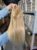 Mongolian Virgin Hish Hair Piece Ombre Piano Color T6/613 P #6 8 × 8 بوصات مع 4x4 من الحرير أعلى يهودية للمرأة