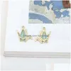 Charms 30 stücke Nette Make A Wish Crane Emaille Anhänger Gold Ton Metall Fit Schmuck DIY Zubehör Ohrring Schwimmende Handgemachte tropfen Deliv Dhkga