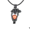 Médaillons En Gros 50 Pièces Mix Conception Fleur Noire Perle Cage Avec Chaîne En Cuir Mode Mignon Enfant Collier Pendentif Goutte Del Dhgarden Dhcvf