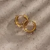 Hoop Huggie Elegant Tarnish Free Chunky Hoop Earrings With Small Dainty Pearl Stainless Steel Gold Plated Hoop Earrings For Women 230206