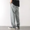 Men's Jeans Loose Street Style Straight Cargo Pants Jeans Men Fashion Brand Wide Leg Overalls Retro Trend Leisure Youth Denim Baggy 230207
