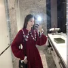 Casual Dresses Long Corduroy Dress Net Red Was Thin Doll Collar 2023 Autumn And Winter Base Korean Sparkling Fairy