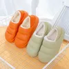 Slippers Winter Women Fur Waterproof Warm Plush Household Slides Indoor Home Thick Sole Footwear Non-Slip Solid Couple Sandals Y2302