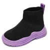 2023 Style chaussures de sport pour enfants mode bottes montantes tissu élastique enfants garçons filles baskets décontractées enfant en bas âge bébé Chaussures